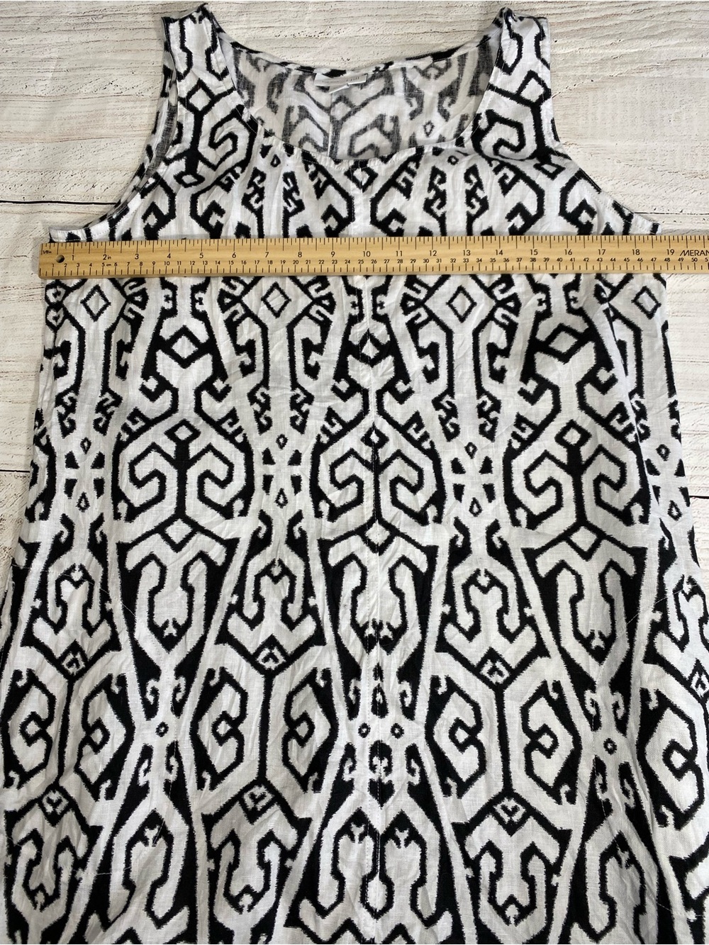 J. Jill Black and White Abstract Linen-Blend Dress Petite Small - Picture 9 of 16